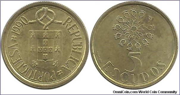 Portugal 5 Escudos 1990