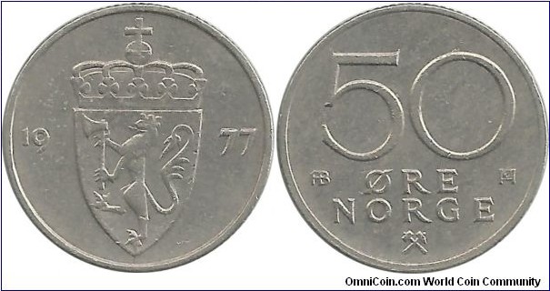 Norway 50 Øre 1977