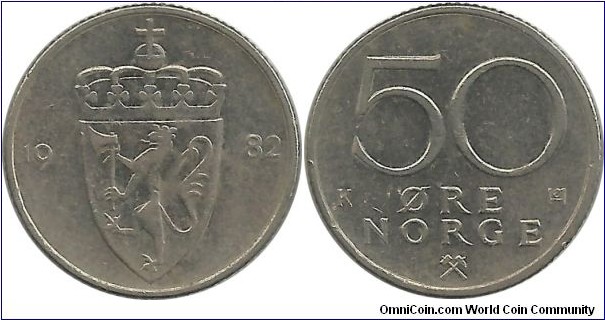 Norway 50 Øre 1982