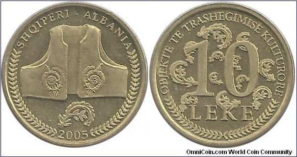 Albania 10 Leke 2005 - Cultural Heritage Objects