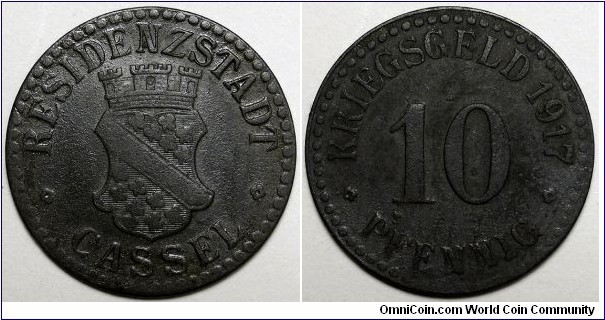 Germany, 1917 Hessen-Nassau 10 Pfennig, Funck 78.3.