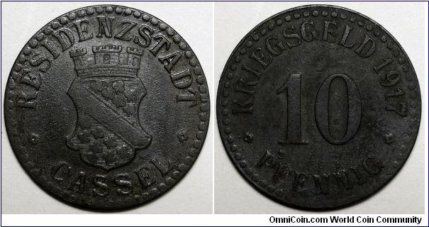 Germany, 1917 Hessen-Nassau 10 Pfennig, Funck 78.3.