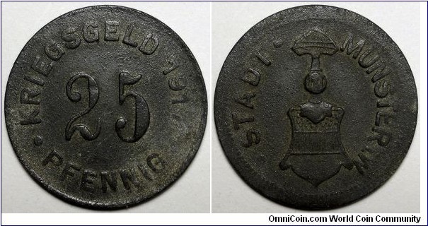 Germany, 1917 Westphalia 25 Pfennig, Funck 350.2.