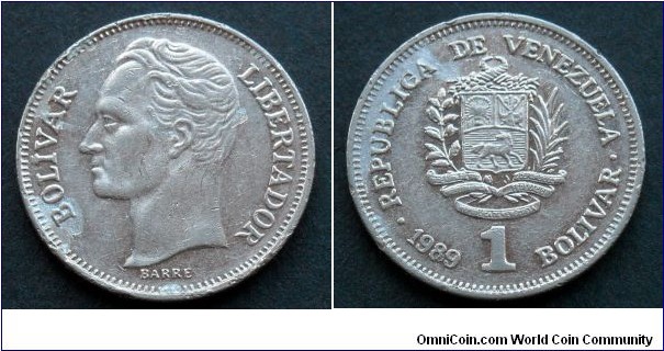 Venezuela 1 bolivar.
1989