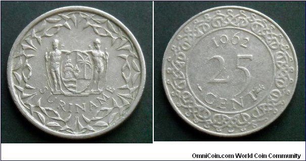 Suriname 25 cent.
1962