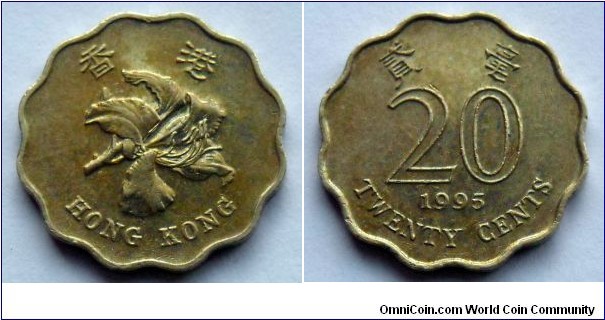 Hong Kong 20 cents.
1995