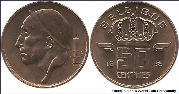Belgium 50 Centimes 1998(Fr) - King Albert II