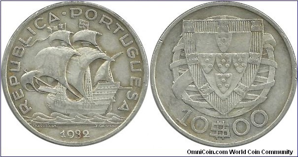 Portugal 10 Escudos 1932 (12.50 g / .835 Ag)