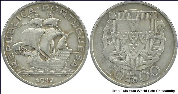 Portugal 10 Escudos 1932 (12.50 g / .835 Ag)