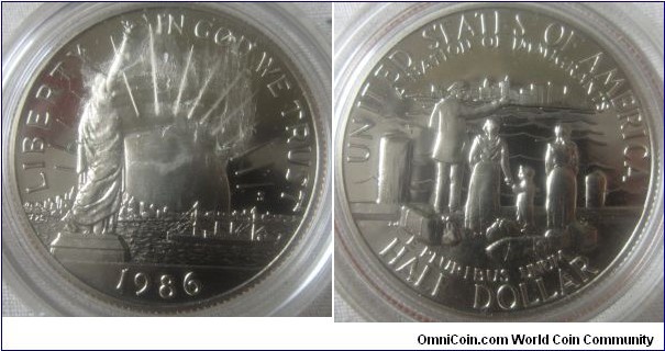 1986 S statue of Liberty Half Dollar Proof