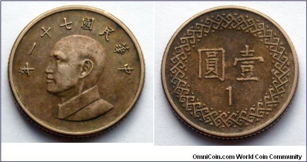 Taiwan 1 yuan.
1982