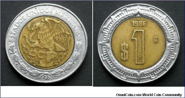 Mexico 1 peso.
1996