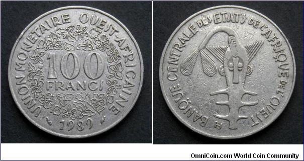 West African States 100 francs.
1989