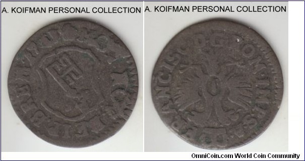 KM-212, 1753 German States Bremen groten; silver; fine or about.