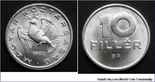 Hungary 10 filler.
1992