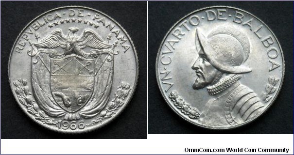 Panama 1/4 balboa.
1966