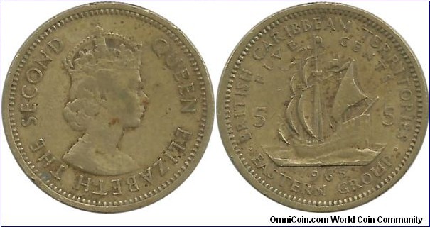 BCaribbeanTerritories 5 Cents 1965