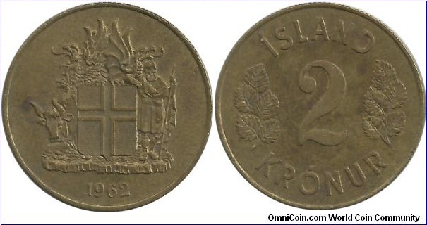 Iceland 2 Kronur 1962