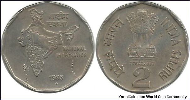 India-Republic 2 Rupees 1993(B)