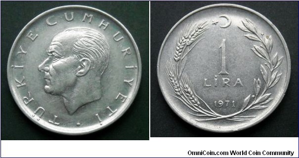 Turkey 1 lira.
1971