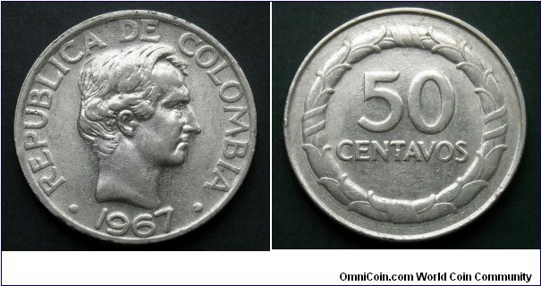 Colombia 50 centavos.
1967