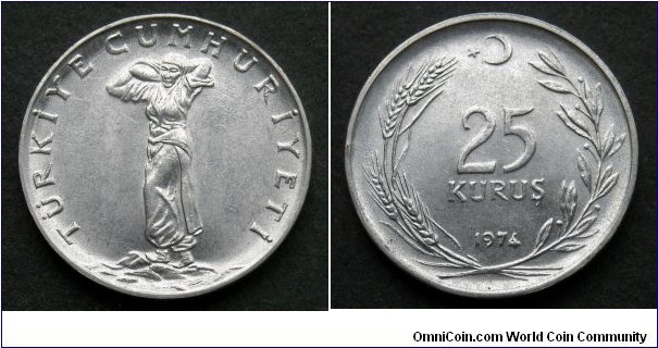 Turkey 25 kurus.
1974