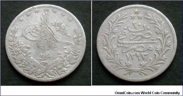 Egypt (Ottoman) 2 qirsh. 1293 (20) 
Ag 833.