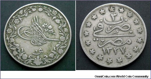 Egypt (Ottoman) 1 qirsh. 1327 (3)