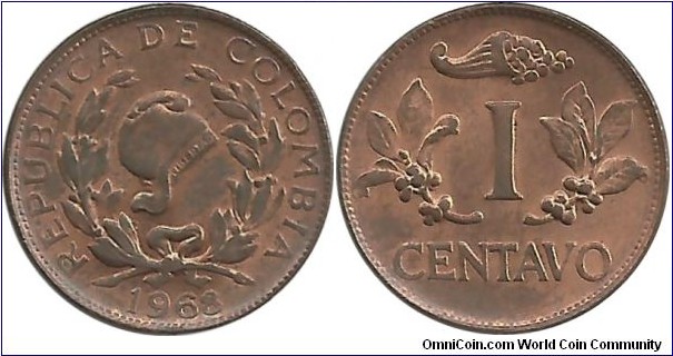 Colombia 1 Centavo 1968