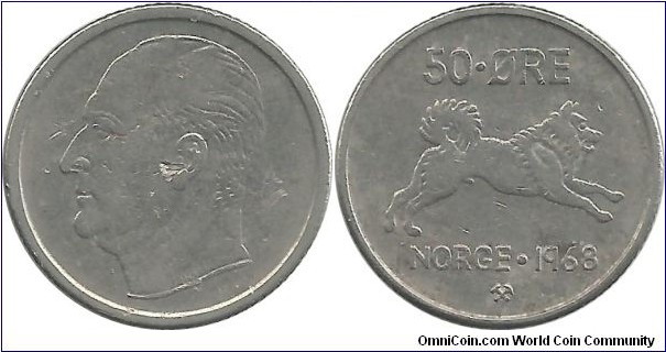 Norway 50 Øre 1968 (I clean the coin)