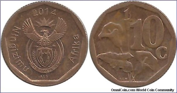 SouthAfrica 10 Cents 2014 (Zulu)
