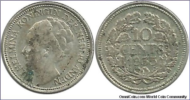 Nederland 10 Cents 1935 (1.40 g / .640 Ag)