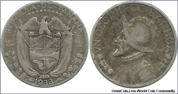 Panama 1 Decimo 1933 (2.50 g / .900 Ag)