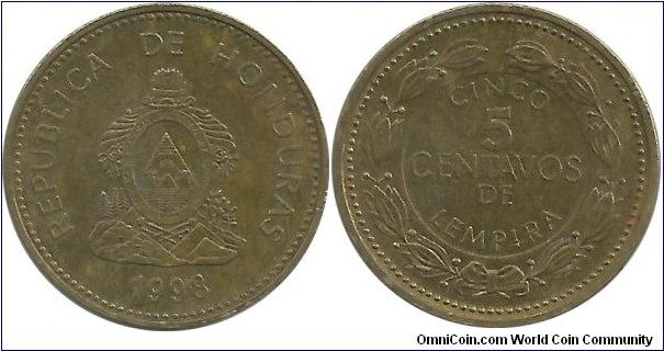 Honduras 5 Centavos 1998