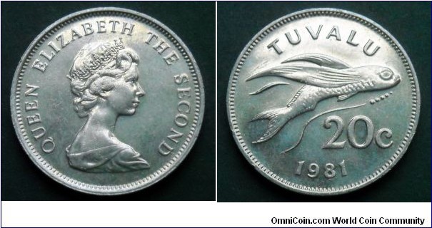 Tuvalu 20 cents.
1981