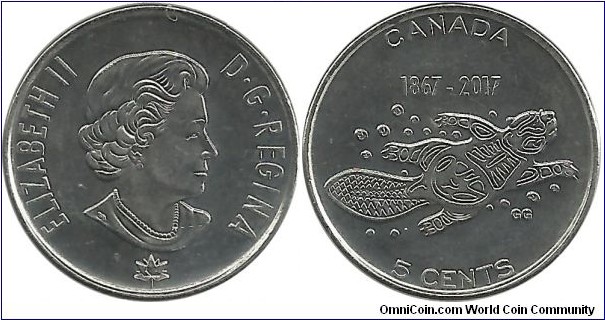 Canada 5 Cents 2017-150th Year of Confederation