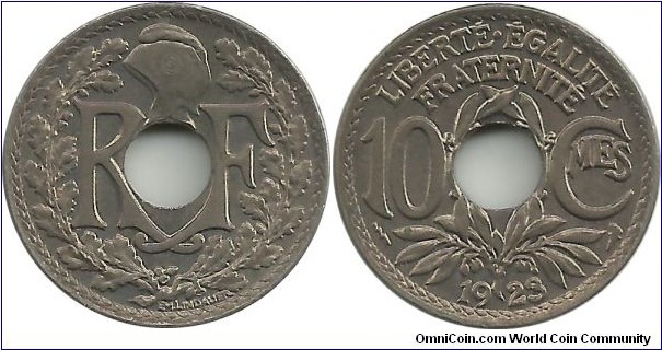France 10 Centimes 1923(t)