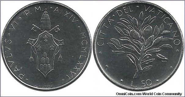 Vatican 50 Lire 1976