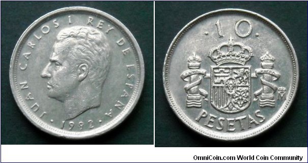 Spain 10 pesetas.
1992