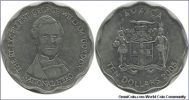 Jamaica 10 Dollars 2005