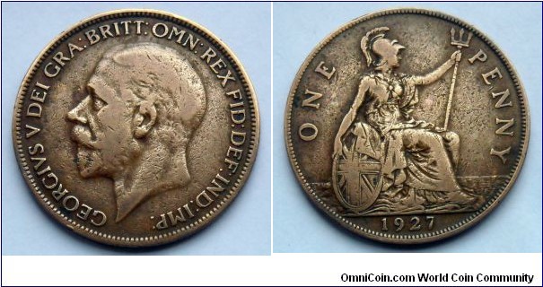 1 penny. 1927, King George V