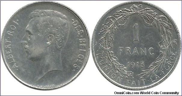 Belgium 1 Franc 1913(Fr)