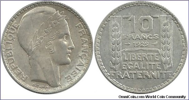 France 10 Francs 1929