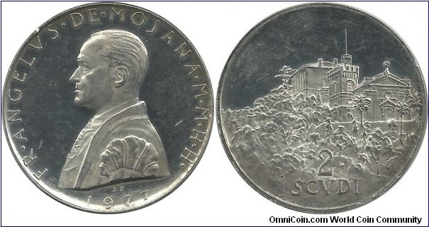 Order of Malta 2 Scudi 1977