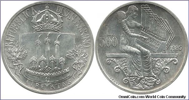 SanMarino 500 Lire 1985
