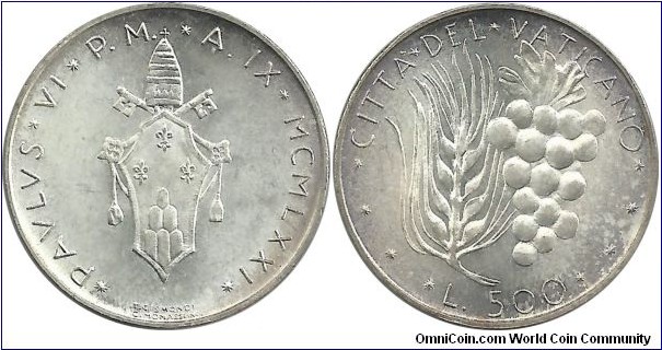 Vatican 500 Lire 1971
