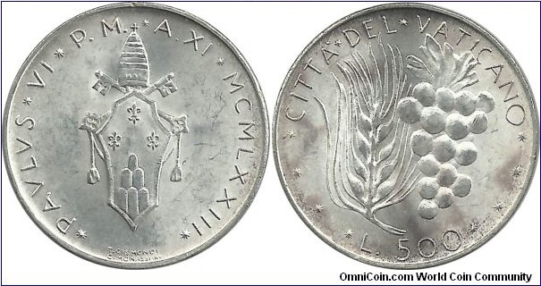 Vatican 500 Lire 1973