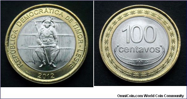 Timor-Leste 100 centavos.
2012, Boaventura de Manufahi. Bimetal. 