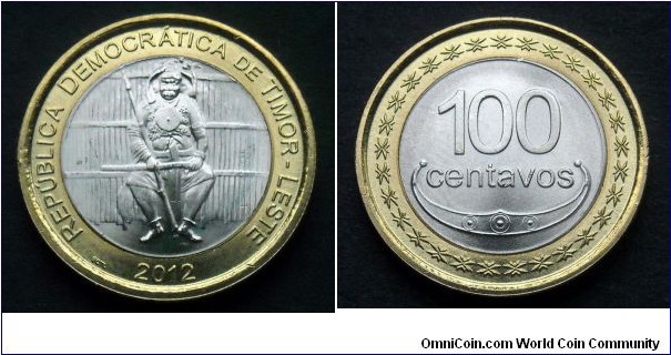 Timor-Leste 100 centavos.
2012, Boaventura de Manufahi. Bimetal. 