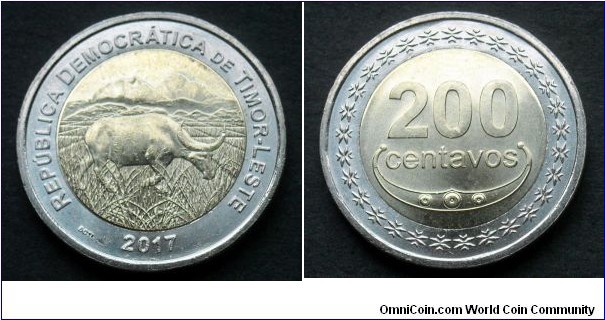 Timor-Leste 200 centavos.
2017, Bimetal.